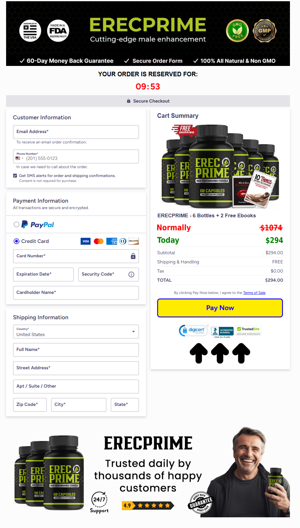 ErecPrime Official Website Secure Order Page